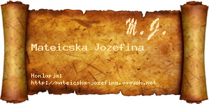 Mateicska Jozefina névjegykártya